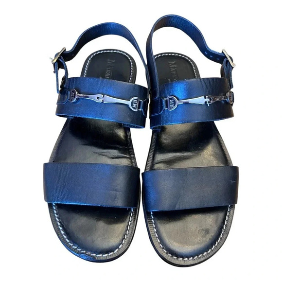 Mario Bruni Women’s Black Horsebit Leather Strap Sandals Size IT 44 - US 11 - Picture 3 of 15